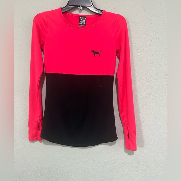 Victoria's Secret Tops - Victoria's Secret Fitted Pink and Black Long Sleeve Tee